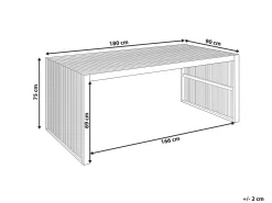 New Beliani SULZANO 180 cm 90 cm Legno d'acacia Marrone