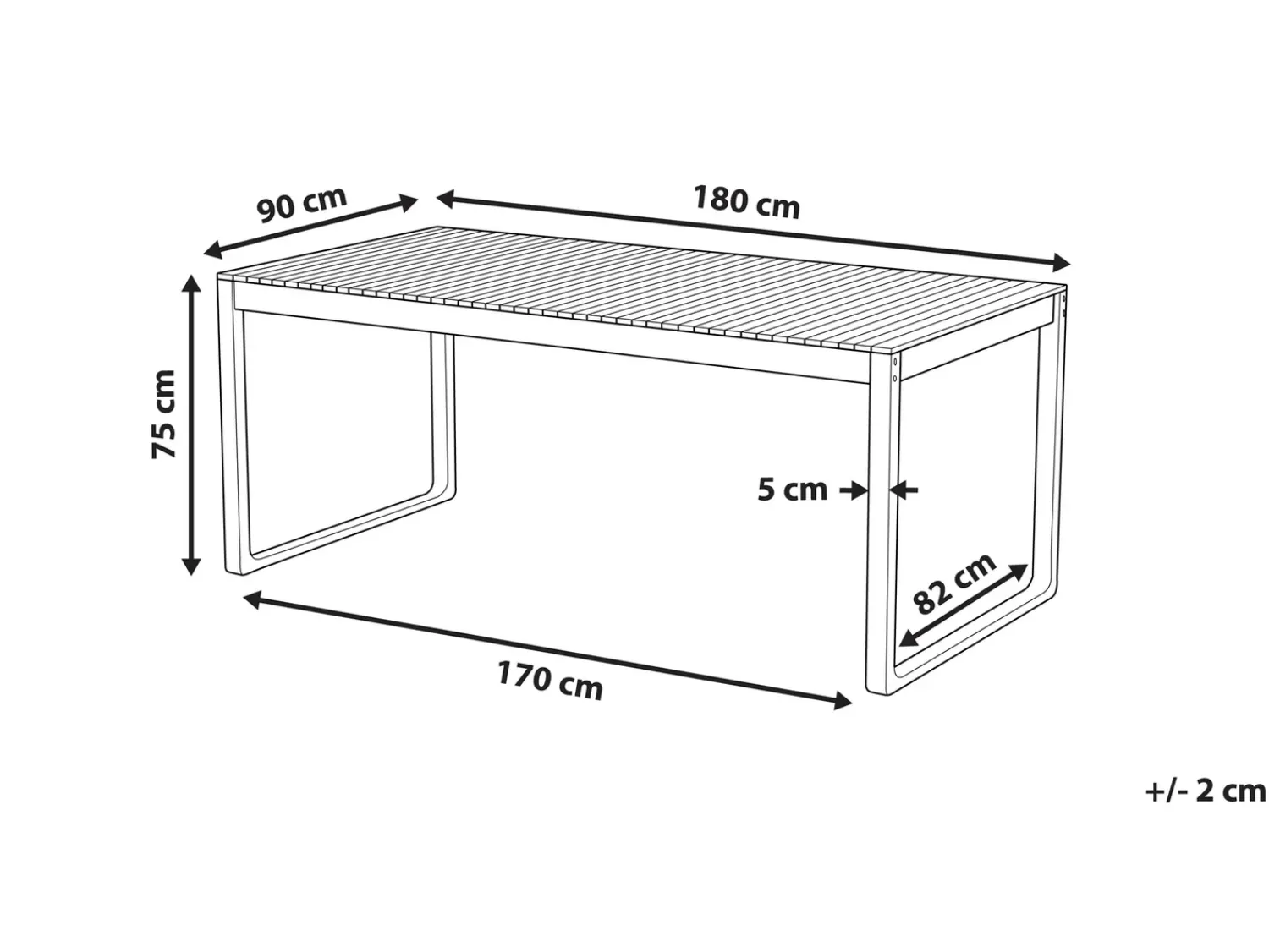Hot Beliani SASSARI II 180 cm 90 cm Legno di acacia certificato chiaro Marrone
