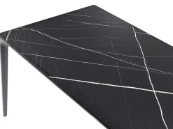Clearance Beliani Tavolo da pranzo da giardino SOVARETO 180 cm 90 cm Effetto marmo Marmo nero Grigio Nero