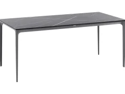 Clearance Beliani Tavolo da pranzo da giardino SOVARETO 180 cm 90 cm Effetto marmo Marmo nero Grigio Nero