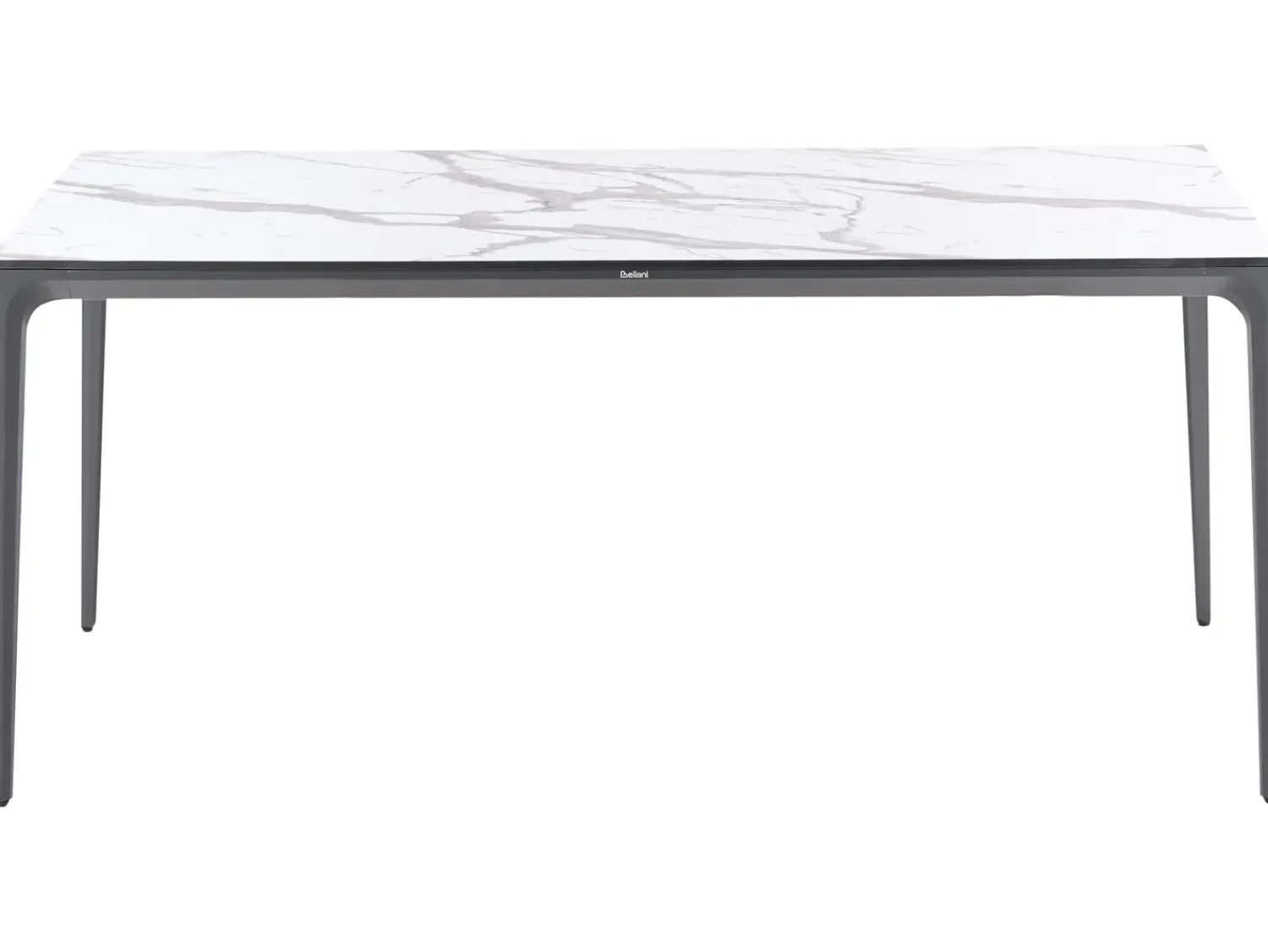 Clearance Beliani Tavolo da pranzo da giardino SOVARETO 180 cm 90 cm Effetto marmo Marmo bianco Bianco Grigio