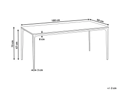 Beliani Tavolo da pranzo da giardino SOVARETO 180 cm 90 cm Simil legno Grigio chiaro Bianco Grigio