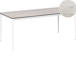 Beliani Tavolo da pranzo da giardino SOVARETO 180 cm 90 cm Simil legno Grigio chiaro Bianco Grigio