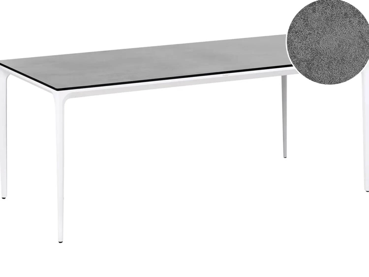 Beliani Tavolo da pranzo da giardino SOVARETO 180 cm 90 cm Effetto pietra scuro Grigio