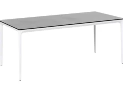 Beliani Tavolo da pranzo da giardino SOVARETO 180 cm 90 cm Effetto pietra scuro Grigio