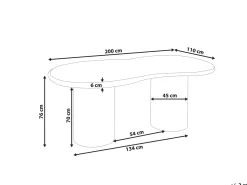 Clearance Beliani Tavolo da pranzo da giardino SIRMIONE 200 cm 110 cm Effetto terrazzo Terrazzo Bianco