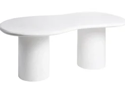 Clearance Beliani Tavolo da pranzo da giardino SIRMIONE 200 cm 110 cm Effetto terrazzo Terrazzo Bianco