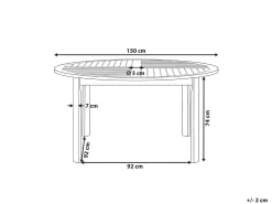 Online Beliani TOLVE 150 cm 150 cm Legno d'acacia Marrone