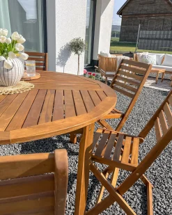 Online Beliani TOLVE 150 cm 150 cm Legno d'acacia Marrone