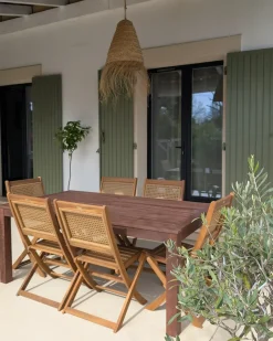 Beliani TUSCANIA 180 cm 100 cm Legno d'eucalipto scuro Marrone