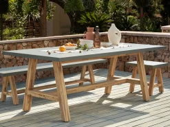Online Beliani TONNARE 200 cm 100 cm Cemento Grigio Marrone Grigio