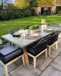 Online Beliani TONNARE 200 cm 100 cm Cemento Grigio Marrone Grigio
