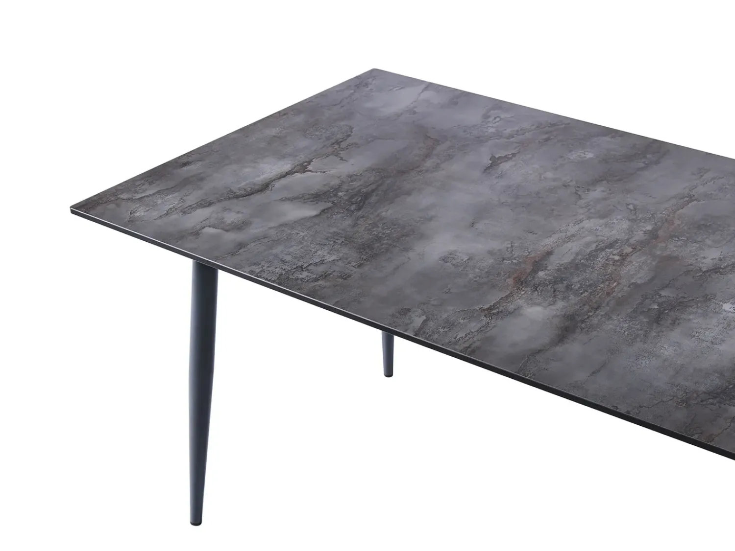 New Beliani Tavolo da pranzo da giardino TOLENTINO 180 cm 90 cm Effetto pietra Grigio
