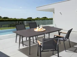 Sale Beliani Tavolo da pranzo da giardino TOLENTINO 180 cm 90 cm Effetto marmo Marmo Grigio