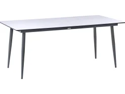 Clearance Beliani Tavolo da pranzo da giardino TOLENTINO 180 cm 90 cm Effetto pietra Effetto travertino Beige Grigio