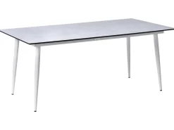 Online Beliani Tavolo da pranzo da giardino TOLENTINO 180 cm 90 cm Effetto pietra Grigio chiaro Bianco Grigio