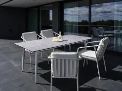 Online Beliani Tavolo da pranzo da giardino TOLENTINO 180 cm 90 cm Effetto pietra Grigio chiaro Bianco Grigio