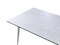 Beliani Tavolo da pranzo da giardino TOLENTINO 180 cm 90 cm Effetto pietra Effetto travertino Beige Bianco