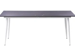 New Beliani Tavolo da pranzo da giardino TOLENTINO 180 cm 90 cm Effetto marmo Marmo Grigio Bianco Grigio