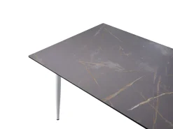 New Beliani Tavolo da pranzo da giardino TOLENTINO 180 cm 90 cm Effetto marmo Marmo Grigio Bianco Grigio