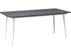New Beliani Tavolo da pranzo da giardino TOLENTINO 180 cm 90 cm Effetto marmo Marmo Grigio Bianco Grigio