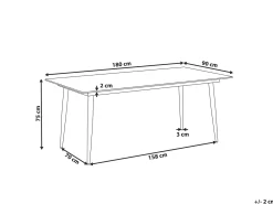 Outlet Beliani Tavolo da pranzo da giardino TOLENTINO 180 cm 90 cm Effetto pietra Grigio Bianco Grigio