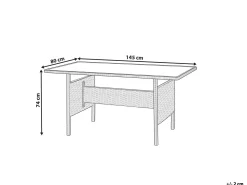 Online Beliani VITERBO 145 cm 80 cm Vetro chiaro Grigio