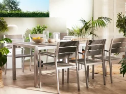 Sale Beliani VERNIO 180 cm 90 cm Metallo Grigio Argento Grigio