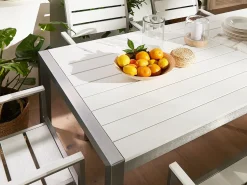 Beliani VERNIO 180 cm 90 cm Metallo Bianco Bianco Argento