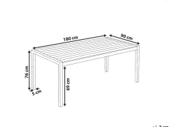 New Beliani VERNIO 180 cm 90 cm Metallo Marrone Argento Marrone