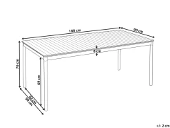 Discount Beliani VALLESE 180 cm 90 cm Legno d'acacia Marrone Marrone Nero