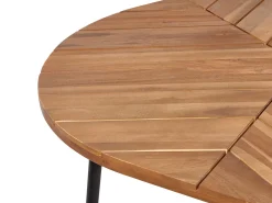 Beliani Tavolo da pranzo da giardino VARENNA 106 cm 103 cm Legno d'acacia Marrone Marrone Nero