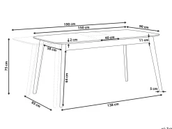 Discount Beliani Tavolo da pranzo estensibile MADOX Noce scuro 90 cm Marrone