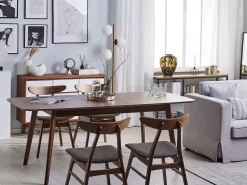 Discount Beliani Tavolo da pranzo estensibile MADOX Noce scuro 90 cm Marrone