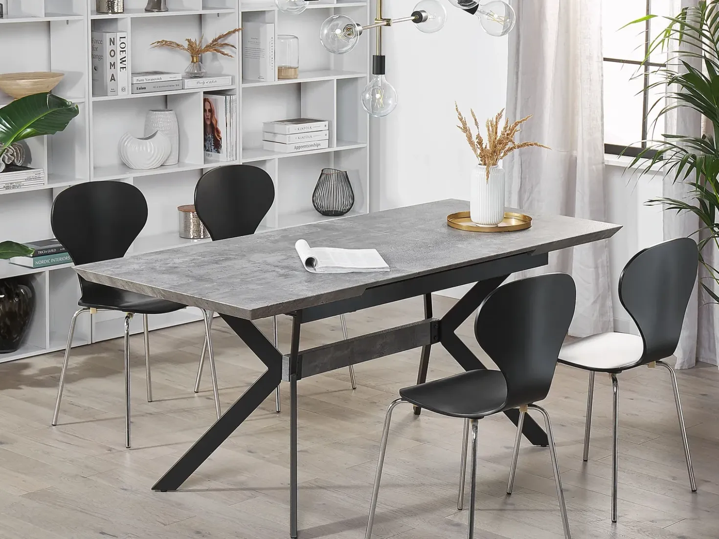 Tavolo da pranzo estensibile BENSON Grigio chiaro 140/180 cm 80 cm