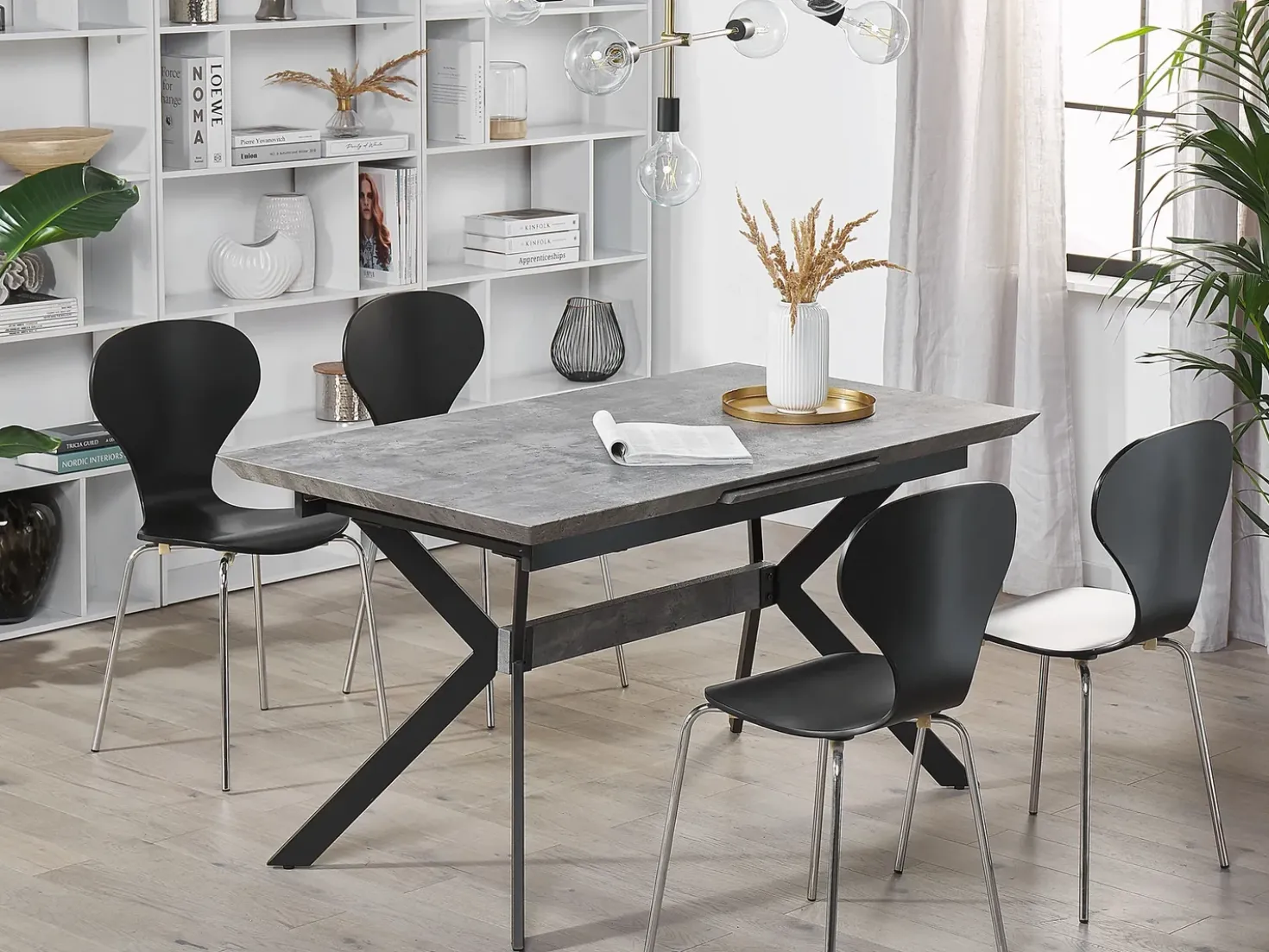 Tavolo da pranzo estensibile BENSON Grigio chiaro 140/180 cm 80 cm