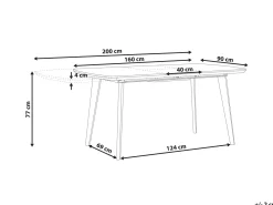 Tavolo da pranzo estensibile MOSBY Marmo Grigio 160/200 cm 90 cm