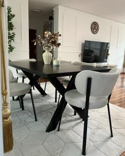 Hot Beliani Tavolo da pranzo LISALA 180 cm 100 cm Nero