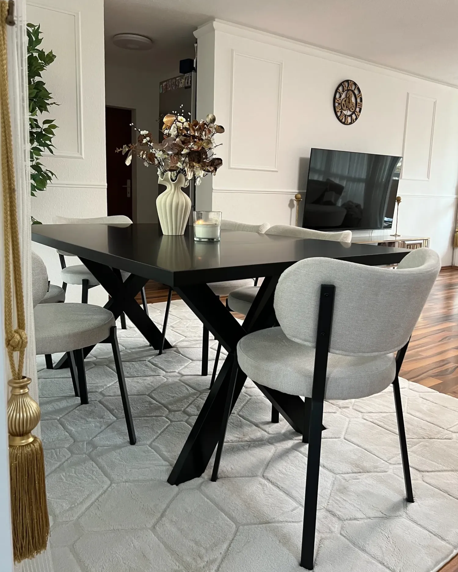 Hot Beliani Tavolo da pranzo LISALA 180 cm 100 cm Nero