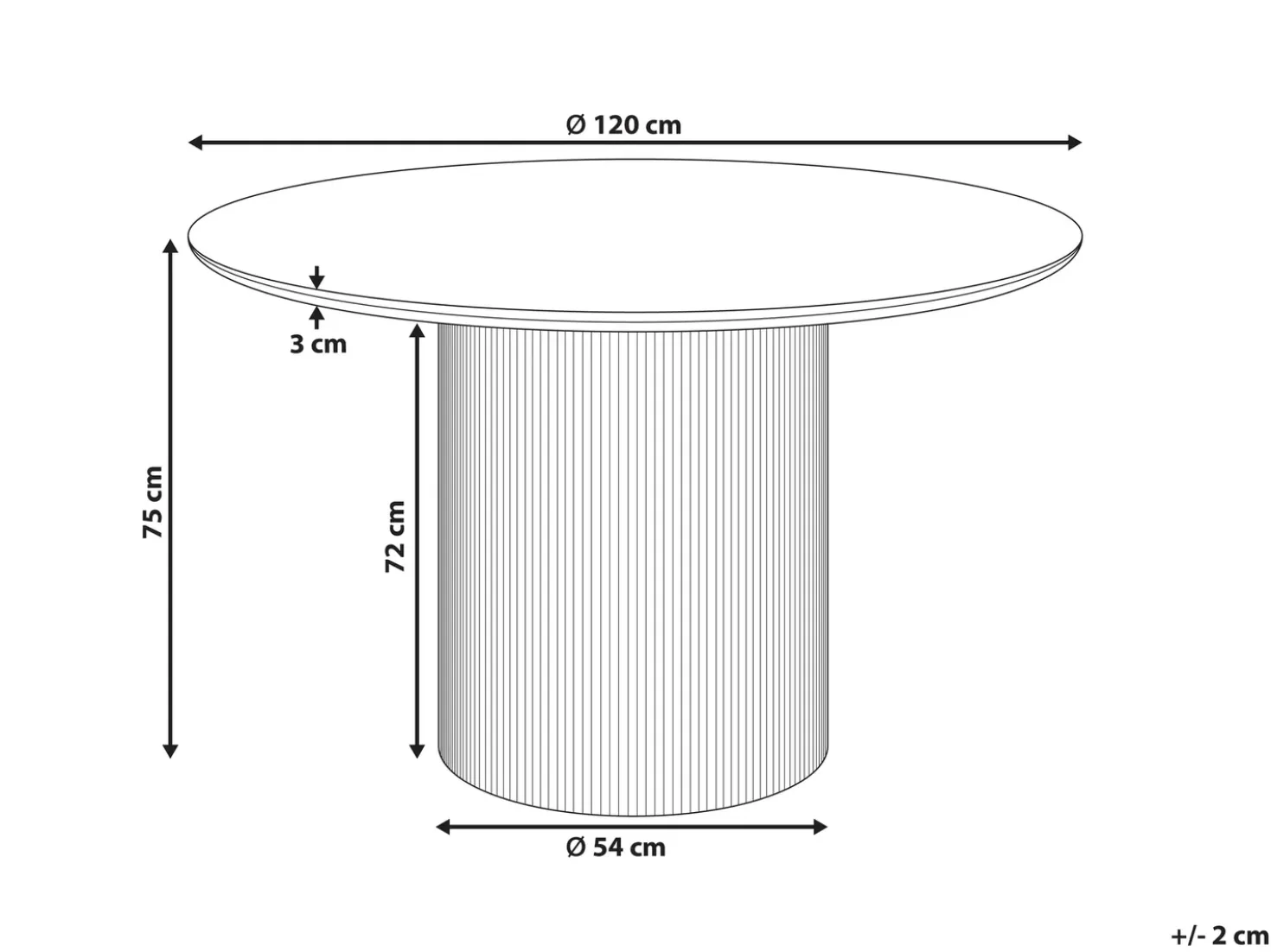 Tavolo da pranzo NEWELL Beige chiaro 120 cm 120 cm