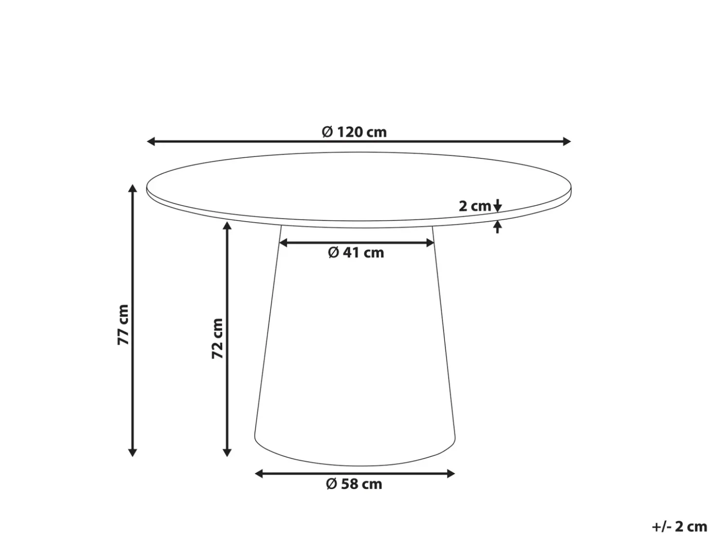 Tavolo da pranzo OYEN Nero 120 cm 120 cm