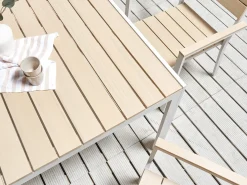 New Beliani COMO 150 cm 90 cm Beige Bianco Beige