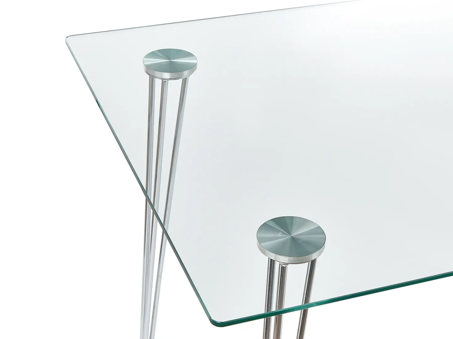 Tavolo da pranzo WINSTON Argento 120 cm 70 cm Vetro temperato