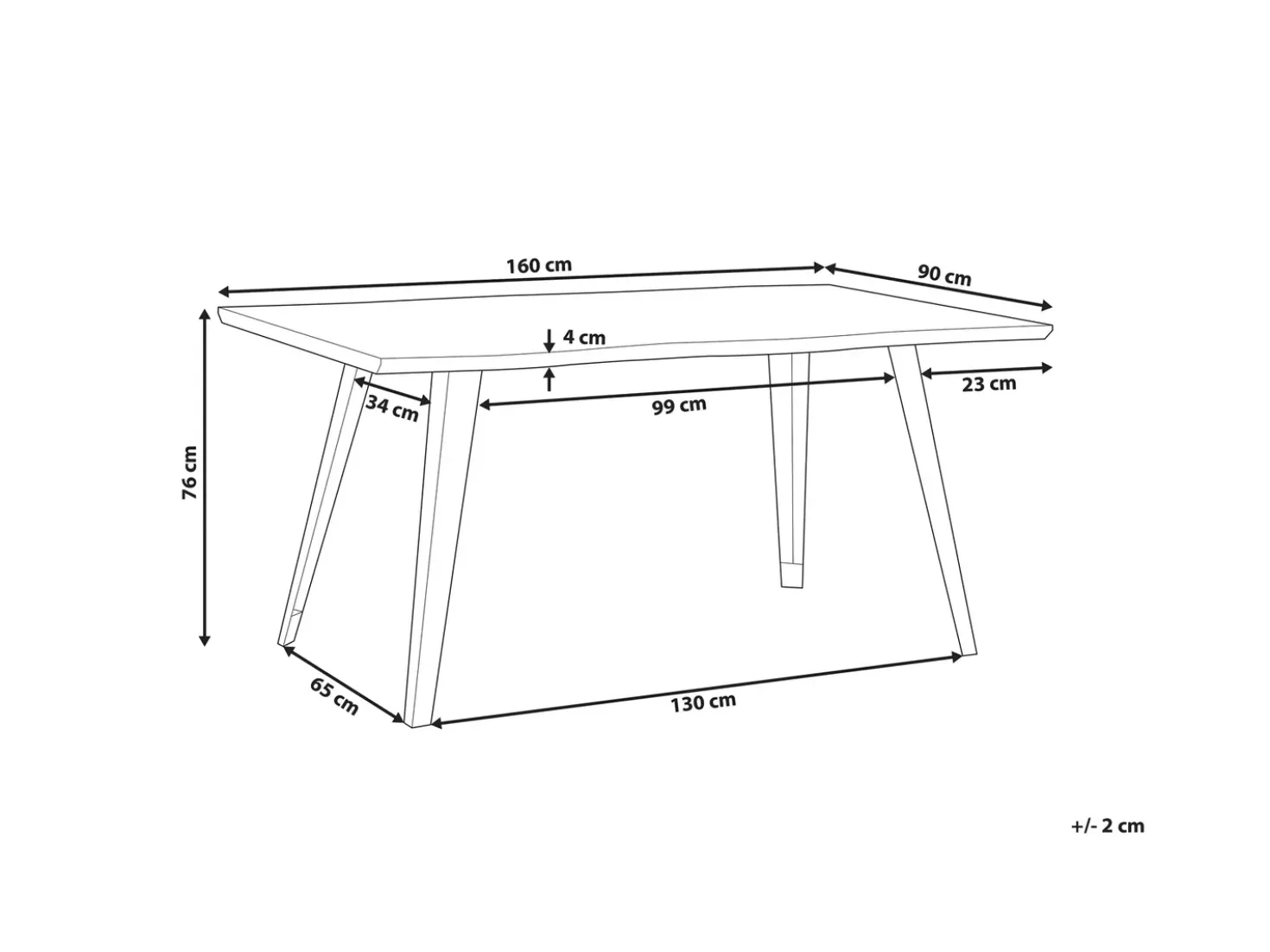 Tavolo da pranzo WITNEY Marrone scuro 160 cm 90 cm