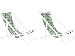 Sale Beliani Teli da sdraio ANZIO/AVELLINO 113 x 44 cm Verde Bianco Verde