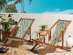 Sale Beliani Teli da sdraio ANZIO/AVELLINO 113 x 44 cm Verde Bianco Verde