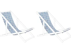 Beliani Teli da sdraio ANZIO/AVELLINO 113 x 44 cm Blu Bianco Blu
