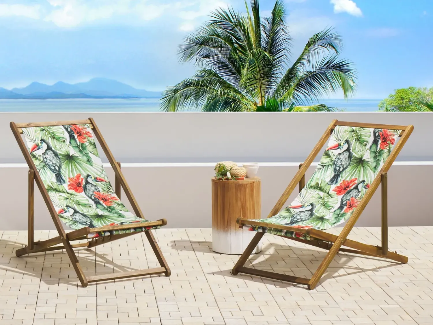 Hot Beliani Teli da sdraio ANZIO/AVELLINO 113 x 44 cm Multicolore Bianco Rosso Verde Multicolore