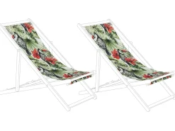 Hot Beliani Teli da sdraio ANZIO/AVELLINO 113 x 44 cm Multicolore Bianco Rosso Verde Multicolore