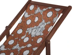 Beliani Teli da sdraio ANZIO/AVELLINO 113 x 44 cm Rosso Bianco Nero Rosso